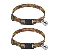 African Animals Giraffes Adjustable Buckle Cat Collars 2 Pack Pet Collars for Cats
