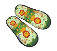 African Animals In The Thicket Pattern Home Slippers Washable Furry Slippers Non Slip Slipper For Indoor Winter Bedroom M