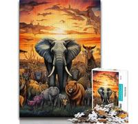 African Animals Jigsaw Puzzles for Adults 1000,Learning Educational Toys Family Games with Matching Poster And Trivia Sheet (50x75cm)