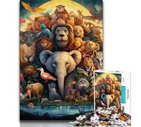 African Animals Jigsaw Puzzles for Adults Teenagers Jigsaws Puzzle,Brain Intelligence Challenge Addictive Toys for Home Decoration (75x50cm)