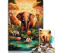 African Animals Jigsaw Puzzles for Teenagers 1000 Jigsaws,Challenging To Complete But Fun And Humorous Birthday Present,Gifts,Wall Art (50x75cm)