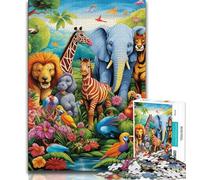 African Animals JigsawPuzzle 1000 Pieces for Adults,Challenging To Complete But Fun And Humorous Unique Home Decor And Gifts (38x26cm)