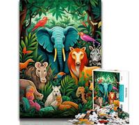 African Animals JigsawPuzzle 1000 Pieces for Teenagers,Brain Teaser Game Wall Decoration Unique Birthday And Xmas Gifts (38x26cm)