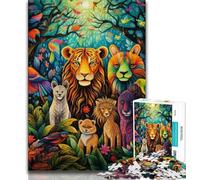 African Animals Jigsaws 1000 Pieces for Teenagers,Stress Reliever Staycation Kill Time with Matching Poster And Trivia Sheet (75x50cm)