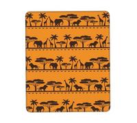 African Animals Print Mouse Pad,Non-Slip Rubber Base,Stitched Edges,Waterproof & Washable For Gaming Office Home Laptop