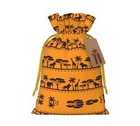 African Animals Print Reusable Drawstring Pouch,Perfect For Birthdays,Anniversaries,And Parties