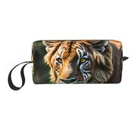 African animals print Travel Toiletry Pouch, Pencil Bag Canvas Makeup Bag, Multi-Purpose Cosmetic Bag with Zipper, White, One Size