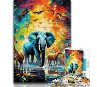 African Animals Puzzles 1000 Pieces for Teenagers,Help The Brain Exercise Addictive Toys to Cultivate Patience Great Gift (38x26cm)