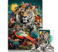 African Animals Puzzles 1000 Pieces for Teenagers,Pattern Assembly Fun at Home Activities,Birthday Present,Travel Gifts (38x26cm)