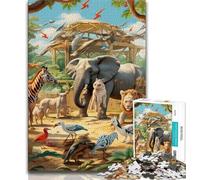 African Animals Puzzles for Teenagers Teens 1000pc Puzzle,Family Game Stress Reliever Difficult Challenge Secret Santa Gifts (50x75cm)