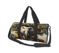 African Animals Round Travel Duffel Bag - Large Capacity Durable Carry-On Bag for Vacation, Gym, Short Trips