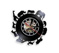 African Animals Vinyl Record Wall Clock Contemporary Home Wall Art Decor Safari Wildlife Animals Vintage Clock Unique Gift Idea Without LED