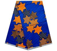 African Ankara Wax Print, 100% Cotton Fabric, 6 Yards, for Dressmaking, Quilts, Skirt, Bag, Apparel, Sewing, Crafting Material, 45" Inch Wide, 6 Yards Piece (5.4m Long x 1.2m Wide)