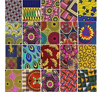 African Ankara Wax Print 4X Cotton Fabric Fat Quarters Bundle for Craft Making Quilting Patchwork