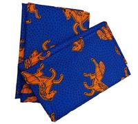 African Ankara Wax Print Fabric, Traditional Ankara Pattern, Cotton Material, 3 Yards, Fabrics for Sewing Dresses Printed Wax Arts and Crafts Material for Bag Making Patchworks Quilting (Blue)