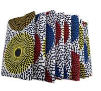 African Ankara Wax Print Fabric, Traditional Ankara Pattern, Cotton Material, 3 Yards, Fabrics for Sewing Dresses Printed Wax Arts and Crafts Material for Bag Making Patchworks Quilting (White)
