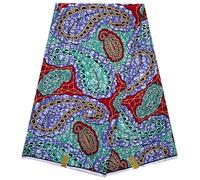 African Ankara Wax Print Polycotton Fabric, 6 Yards, for Dressmaking, Quilts, Skirt, Apparel, Sewing, Crafting Material, 45" Inch Wide, 6 Yards Piece (5.4m Long x 1.2m Wide)