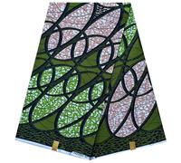 African Ankara Wax Print Polycotton Fabric, 6 Yards, for Dressmaking, Quilts, Skirt, Bag, Apparel, Sewing, Crafting Material, 45" Inch Wide, 6 Yards Piece (5.4m Long x 1.2m Wide)