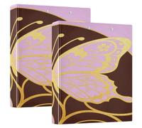 African Beauty Butterfly 1.5 Inch School Supplies Binder Three Ringing with Clipboard 1/2 Pack Assorted Binders Hardcover