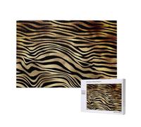 African Black Gold Zebra Animal Skin Sepia,1000 Pieces Wooden Jigsaw Family Game Jigsaw Puzzles for Adults Teens Home Decor