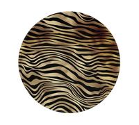 African Black Gold Zebra Animal Skin Sepia,8 in Round Mouse Pad, Waterproof Non-Slip Rubber Base Mouse Pad
