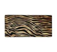 African Black Gold Zebra Animal Skin Sepia,Mouse Pad Large Desk Pad Computer Keyboard Mouse Mat With Non Slip Rubber Base 40 x 90 cm