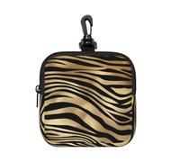 African Black Gold Zebra Animal Skin Sepia, Square Zipper Storage Bag, Neoprene Coin Purse, Small Wallets, Change Pouch, Change Purse