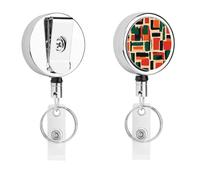 African Black History Month Pattern ID Card Badge Holders Retractable Badge Holder Reel