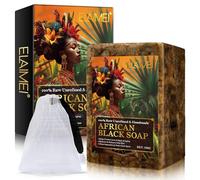 African Black Soap 100g, Organic Handmade African Black Soap, Hydrates & Balances Oily Skin, Helps Combat Acne & Anti-Ageing, Clears Impurities & Fades Dark Spots, 100% Natural