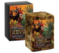 African Black Soap | Natural Soap | Soap Barss | Skin Revitalizing Body Soap Bar | Raw Unrifined Face Soap for Acnee, Blackheadd Removal, Fades Dark Spots, Hydrates & Balances Oily Skin
