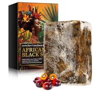 African Black Soap Original, Unrefined Handmade Soap Bar with Shea Butter & Plantain Ash, 2-in-1 Gentle Face & Body Cleanser for Sensitive Skin, Moisturizing, No Fragrance, Vegan Friendly (100g)