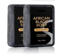 African Black Soap, Skin Care Moisturizing Cleansing Soap for Face & Body, Natural Organic Antibacterial Body Face & Hand Wash, For All Skin Types (2)