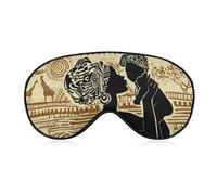 African Black Woman Wildlife Soft Sleep Mask with Adjustable Strap Eye Masks Cover Blocks Light for Women Men