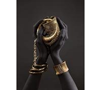 African Black Woman's Hand Holding Golden Jewelry Canvas Paintings Wall Art Posters and Prints Art Pictures for Home Decor Frameless 30×40cm