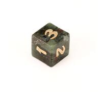 African Bloodstone Dice - Hand-Carved Gemstone Dice D4 D6 D8 D10 D12 D20 Percentile or 7PCS Polyhedral Set for DND & Tabletop RPG(D6Face)