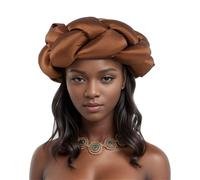 African Braided Hair Band Big Headband Nigerian Turban Cap Wedding Party Hair Styling Band Adjustable Hat
