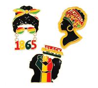 African Brooches Africa Map Black Women Fist Heart Afro Brooch Pins Colorful Enamel 1865Juneteenth Black History Month Lapel Pins for Women, M, Metal, alloy