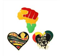 African Brooches Africa Map Black Women Fist Heart Afro Brooch Pins Colorful Enamel 1865Juneteenth Black History Month Lapel Pins for Women, M, Metal, alloy