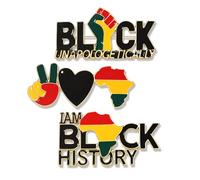 African Brooches Africa Map Black Women Fist Heart Afro Brooch Pins Colorful Enamel 1865Juneteenth Black History Month Lapel Pins for Women, M, Metal, alloy