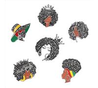 African Brooches for Black Women Men Cool Black Women's Brooch Pins Fist Black QUEEN Brooch Pins Juneteenth African Daily Accessories Jewelry, enamel, no gemstone