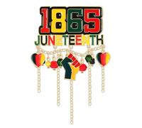African Brooches for Women Juneteenth Africa Map Queen Brooch Pins 1865 Sunflower Black History Month Brooches Juneteenth African Jewelry Accessories Outfits Gifts, Metal, rhinestone