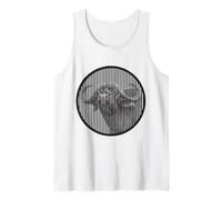 African Buffalo Op Art Minimalist Wildlife Design Tank Top