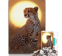 African Cheetah 1000 Pieces Jigsaw Puzzles for Adults And Teens,Staycation Kill Time Every Piece Is Unique - Challenging Family Fun Game 50x75cm