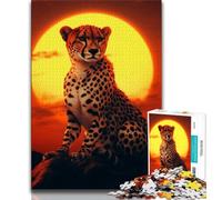 African Cheetah JigsawPuzzle 1000 Pieces for Adults,Challenging To Complete But Fun And Humorous with Matching Poster And Trivia Sheet (50x75cm)