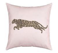 African Cheetah Throw Pillow Cover Leopard Print Safari Animal Skin Farmhouse Cushion Cover for Camper Office,Watercolor Pink Girls Room Decor Pillowcase Outdoor Pillow Cover, 1 Pack 20"x20"