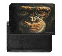 African Chimpanzees Face Passport Holder Cover Slim Wallet with ID Card Slot Case Protector for Women Men