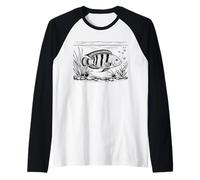 African Cichlid Line Art Aquarist Raglan Baseball Tee