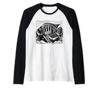 African Cichlid Line Art Aquarist Raglan Baseball Tee
