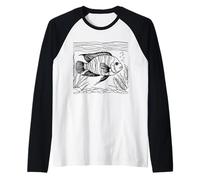 African Cichlid Line Art Aquarist Raglan Baseball Tee