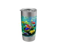 African Cichlids Peacock Cichlid Aquarium Fish Tank Art Stainless Steel Insulated Tumbler